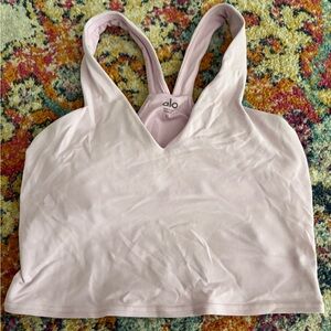 ALO Yoga Light Pink V-Neck Top